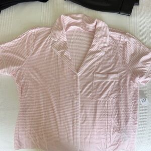 GAP Light Pink Striped Women's Pajama Top